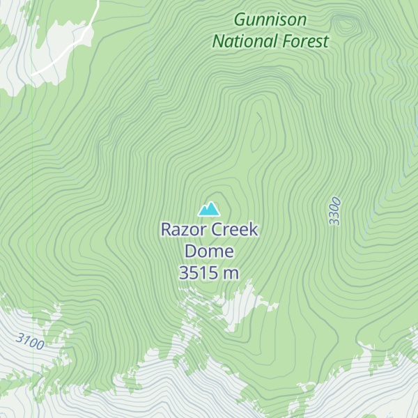 Map of Razor Creek Dome