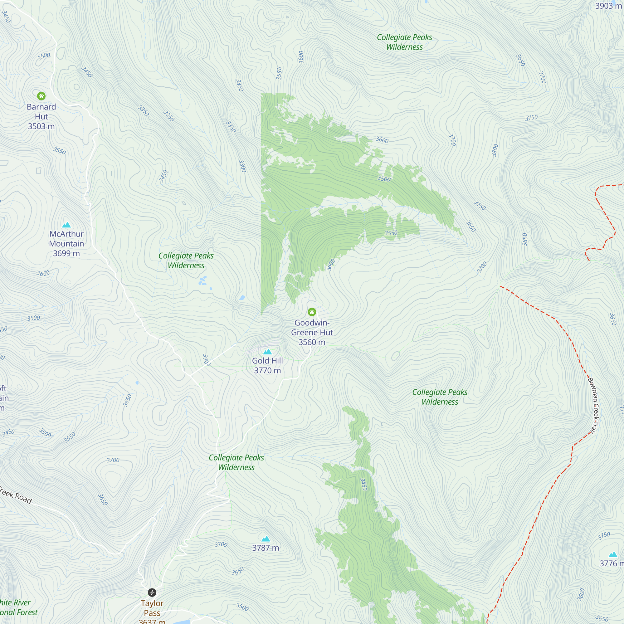 Goodwin-Greene Hut map