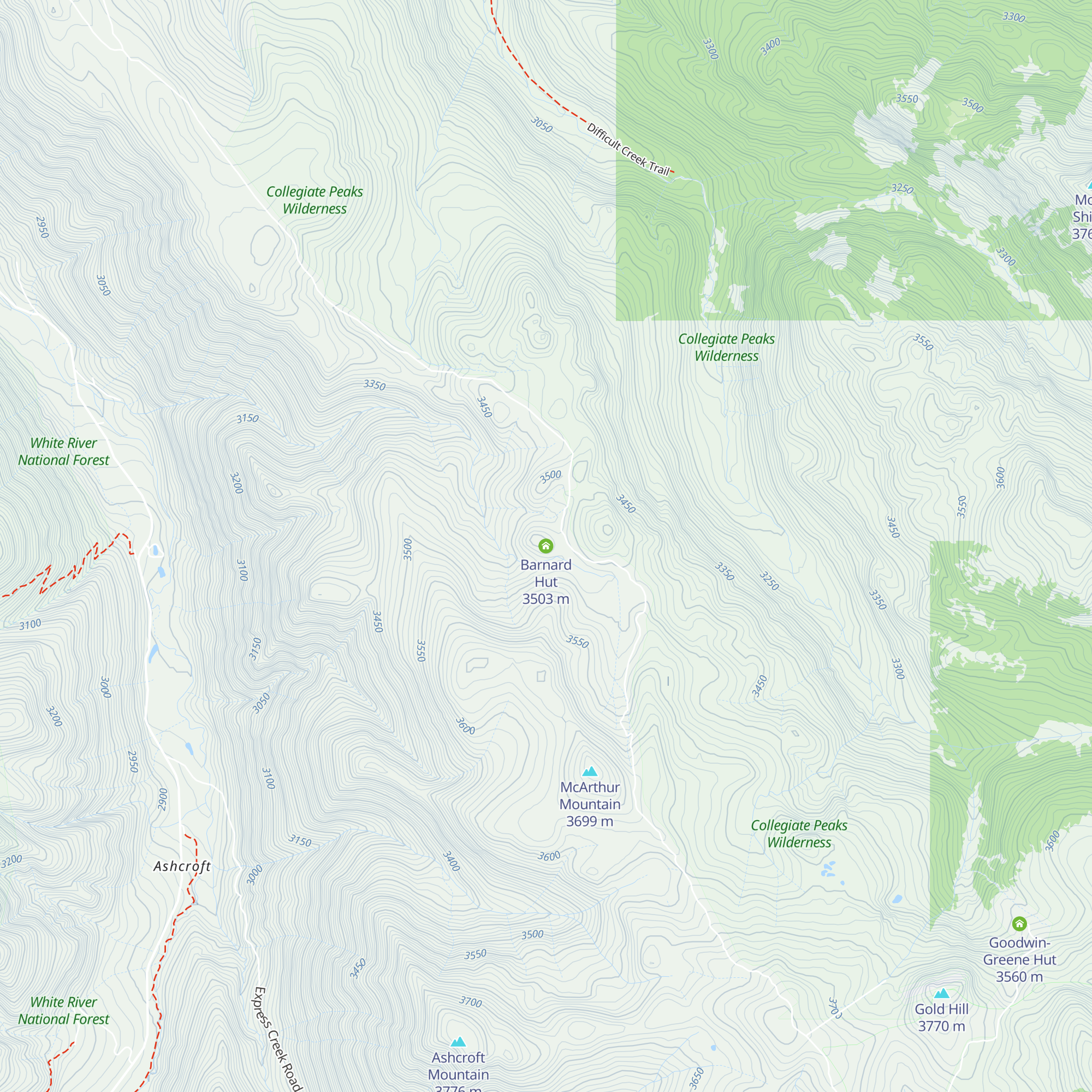 Barnard Hut map