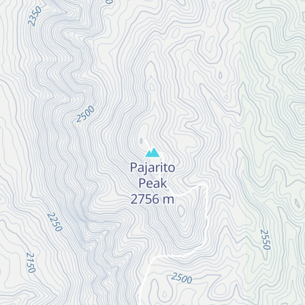 Map of Pajarito Peak