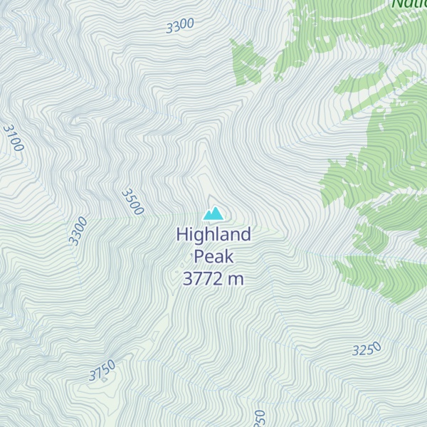Map of Highland Peak