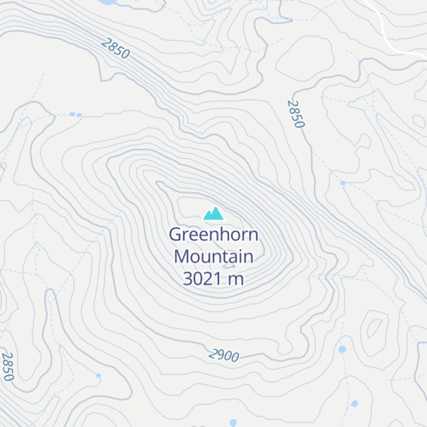Map of Greenhorn Mountain