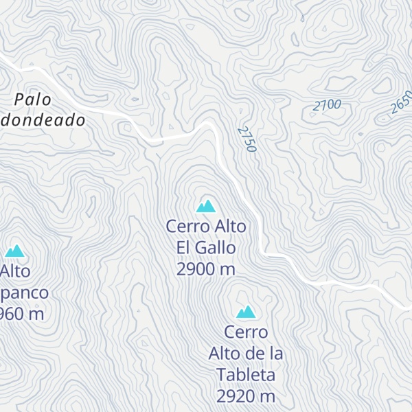 Map of Cerro Alto El Gallo
