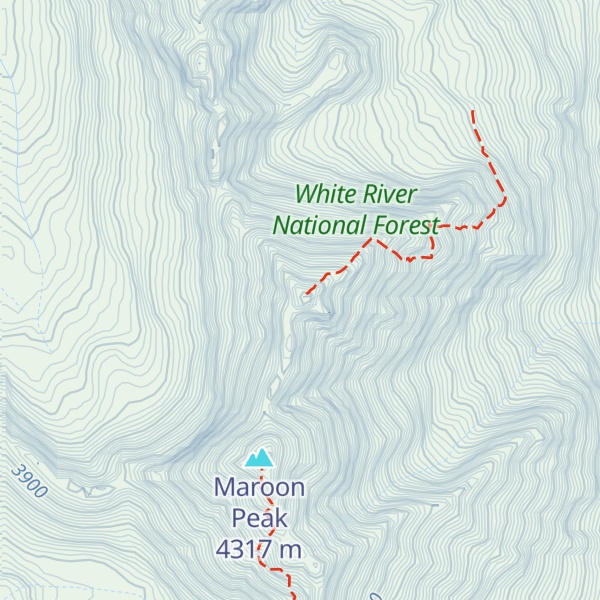 Map of North Maroon Peak