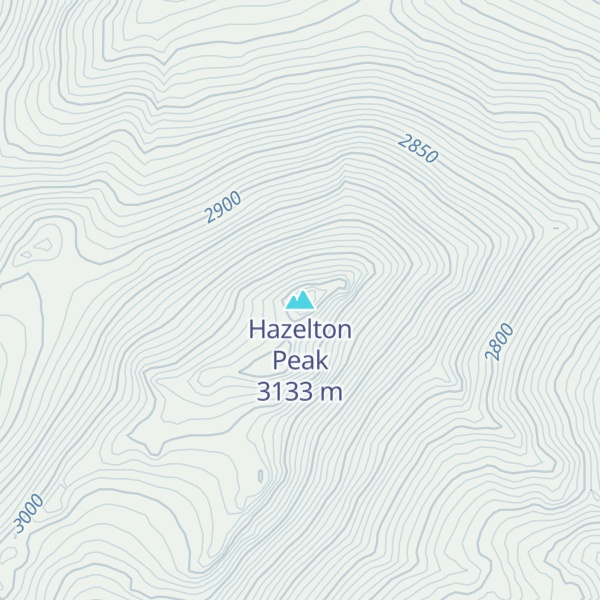 Map of Hazelton Peak