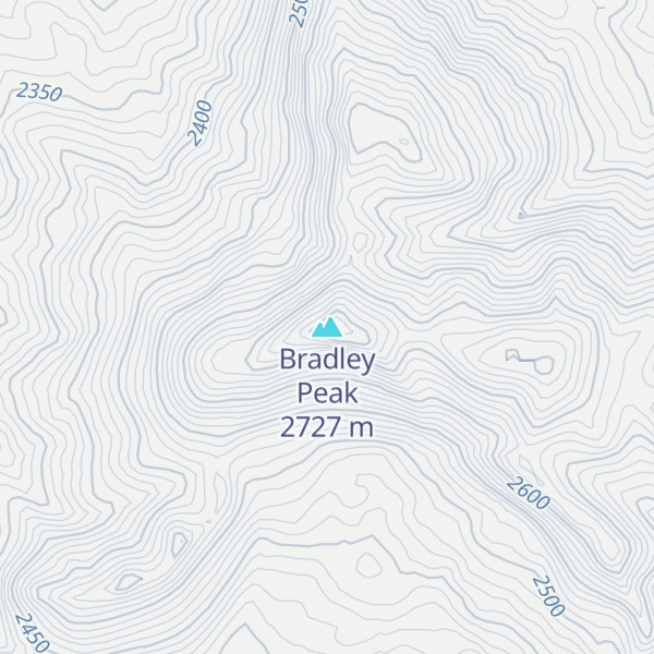 Map of Bradley Peak