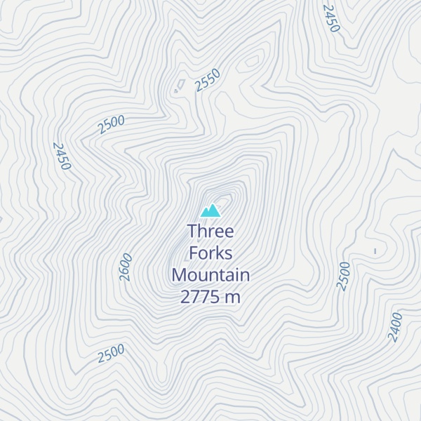 Map of Three Forks Mountain