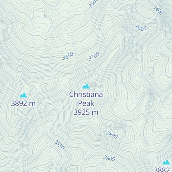 Map of Christiana Peak