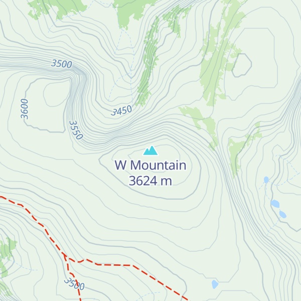 Map of W Mountain