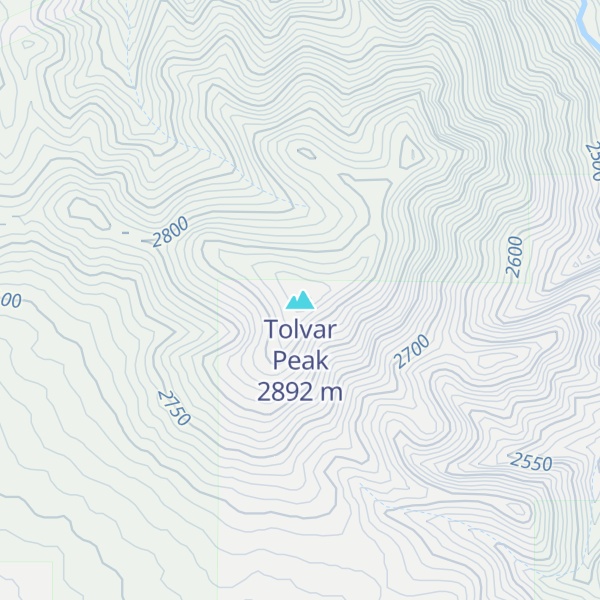 Map of Tolvar Peak