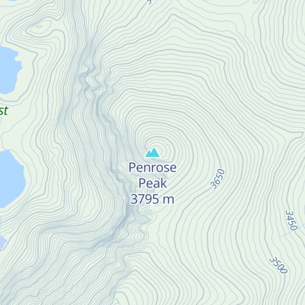 Map of Penrose Peak