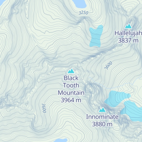 Map of Black Tooth Mountain