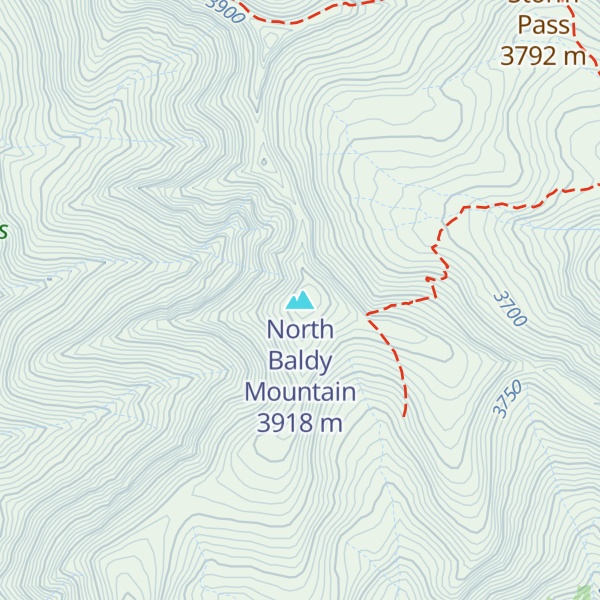 Map of North Baldy Mountain