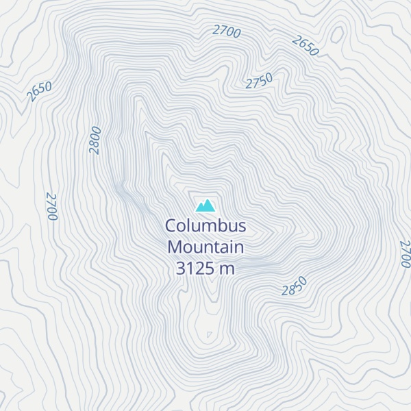 Map of Columbus Mountain