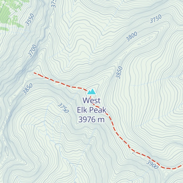 Map of West Elk Peak