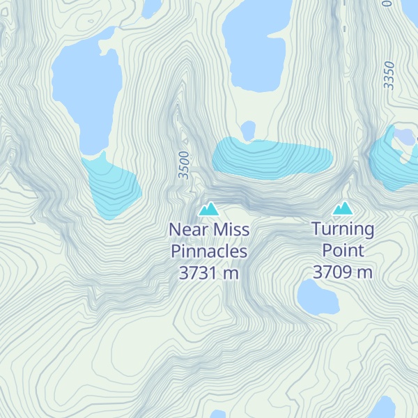 Map of Near Miss Pinnacles