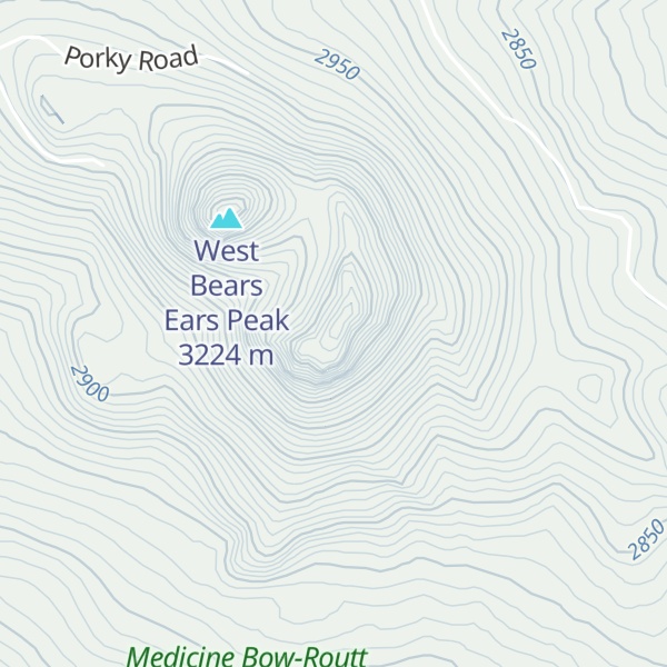 Map of East Bears Ears Peak