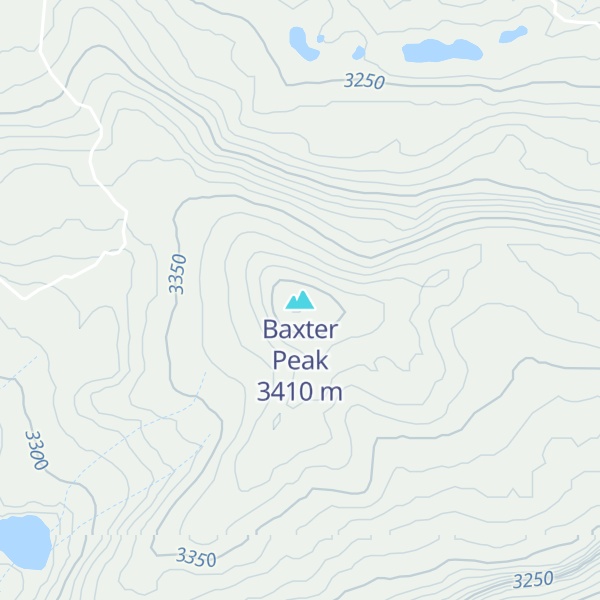 Map of Baxter Peak