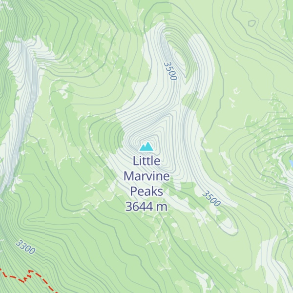 Map of Little Marvine Peaks