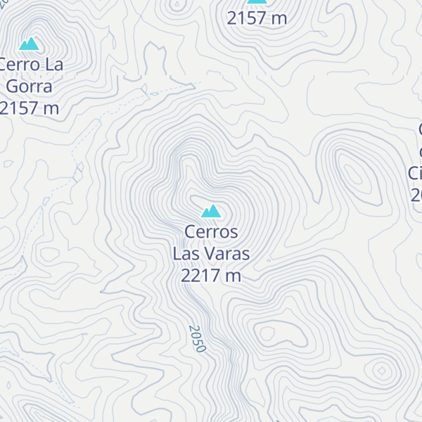 Map of Cerros Las Varas