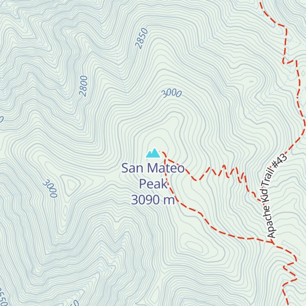 Map of San Mateo Peak