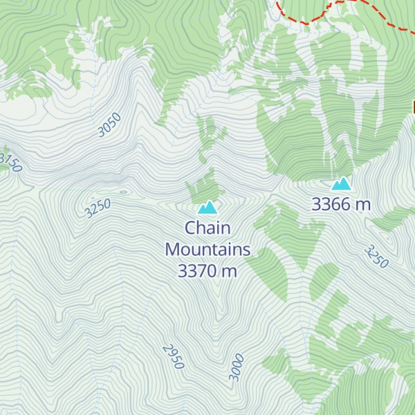 Map of Chain Mountains