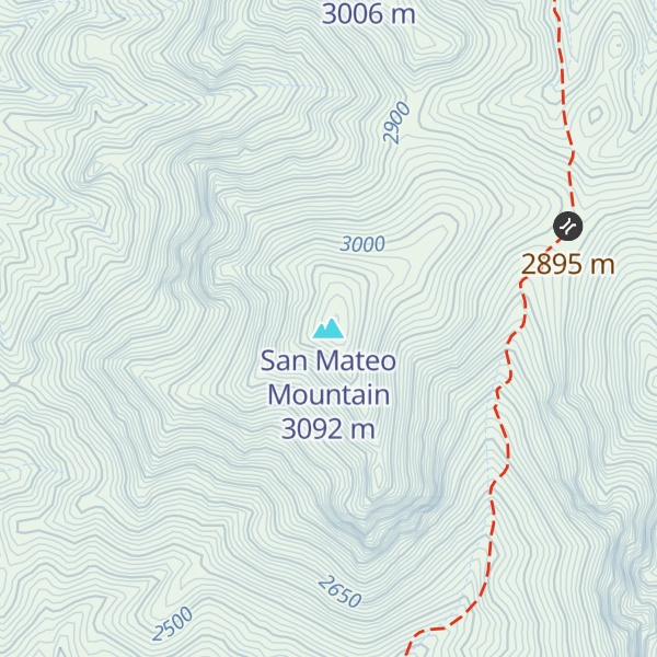 Map of San Mateo Mountain