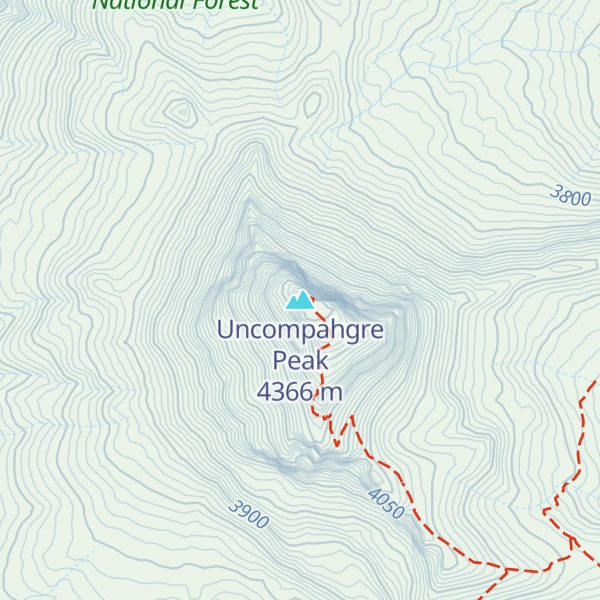 Map of Uncompahgre Peak