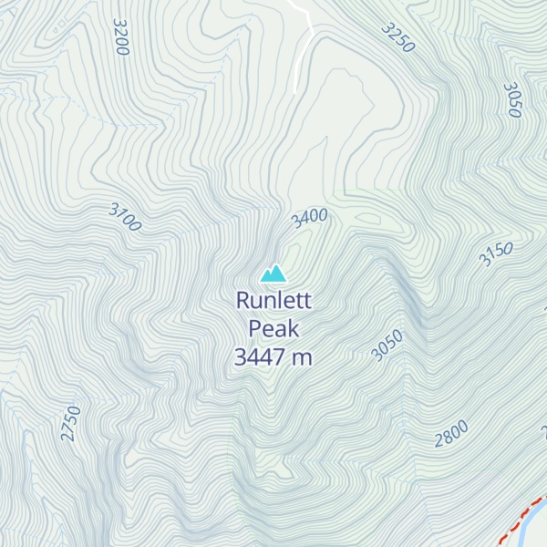Map of Runlett Peak