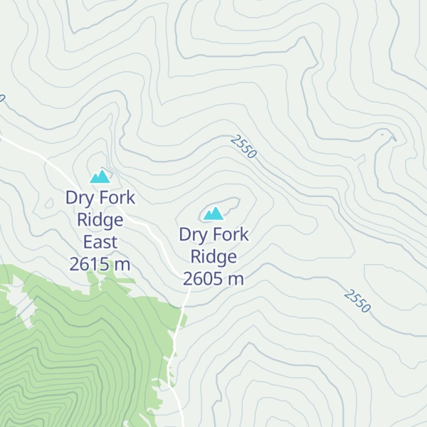 Map of Dry Fork Ridge