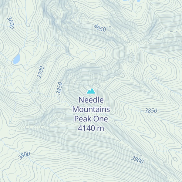 Map of Needle Mountains Peak One