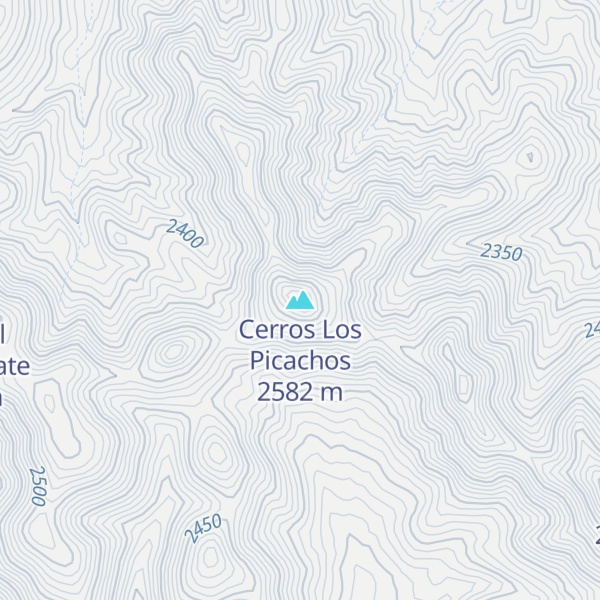 Map of Cerros Los Picachos