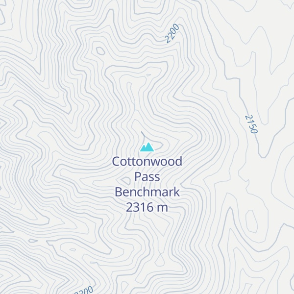 Map of Cottonwood Pass Benchmark