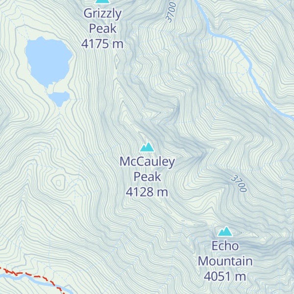 Map of McCauley Peak