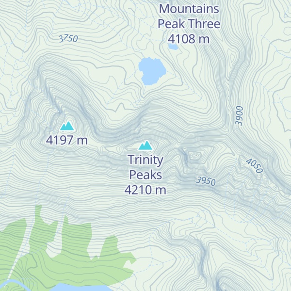 Map of Trinity Peaks