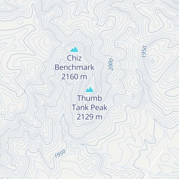 Map of Thumb Tank Peak