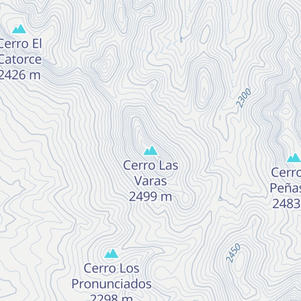 Map of Cerro Las Varas
