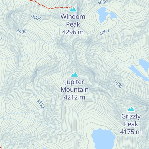Map of Jupiter Mountain