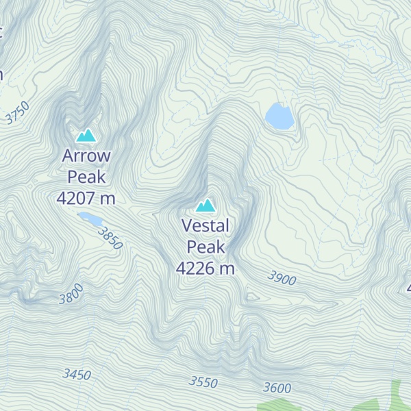 Map of Vestal Peak