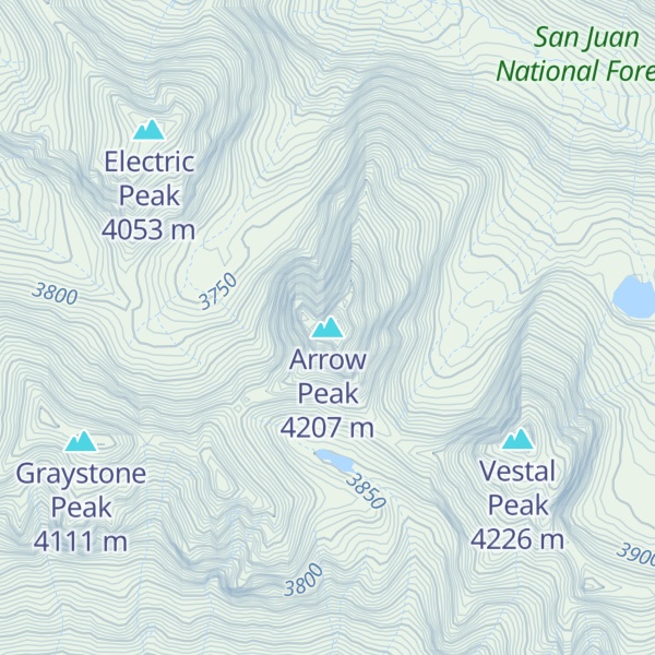Map of Arrow Peak