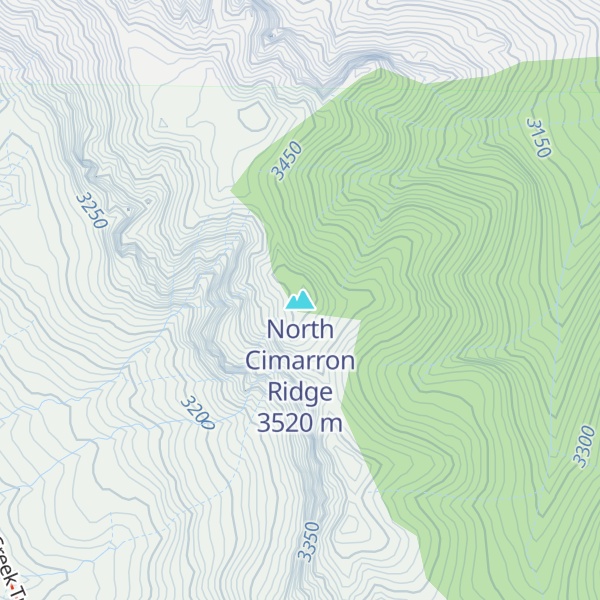 Map of North Cimarron Ridge