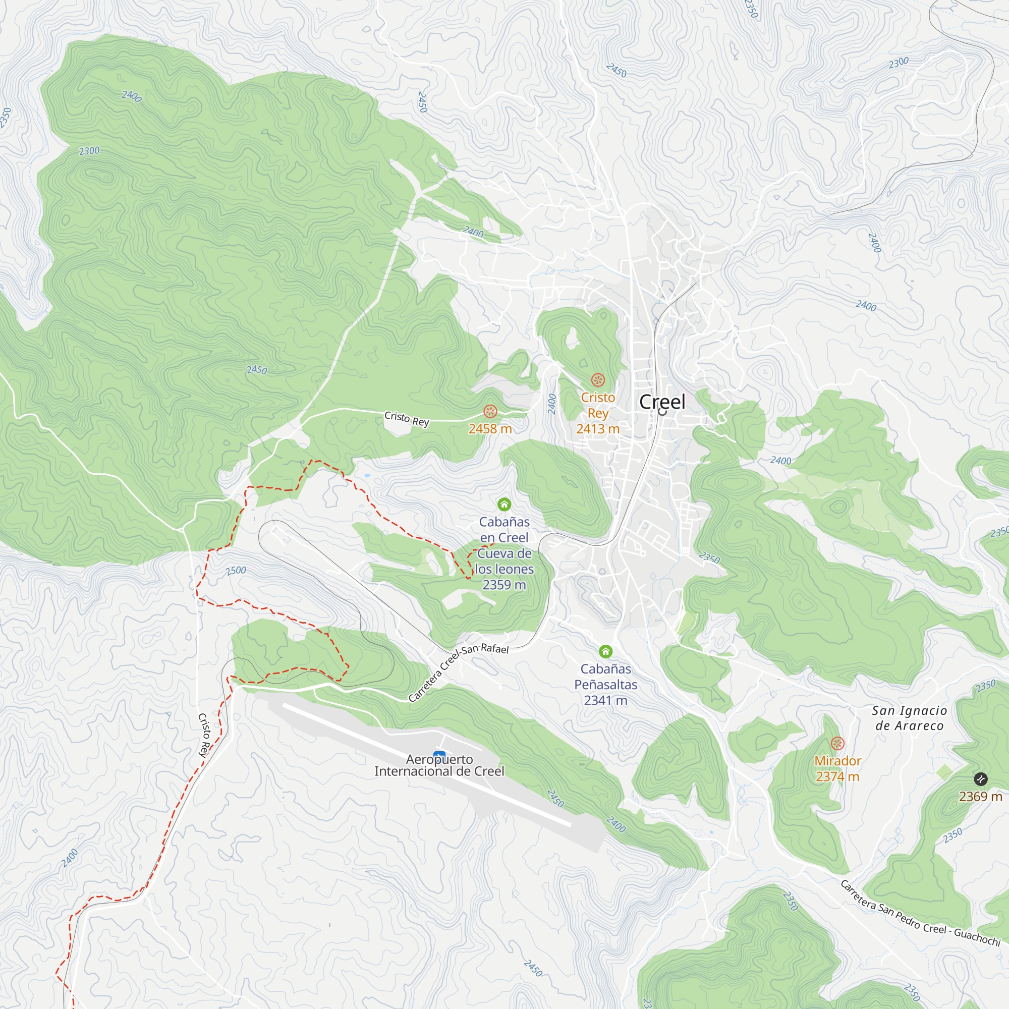 Cabañas en Creel Cueva de los leones map