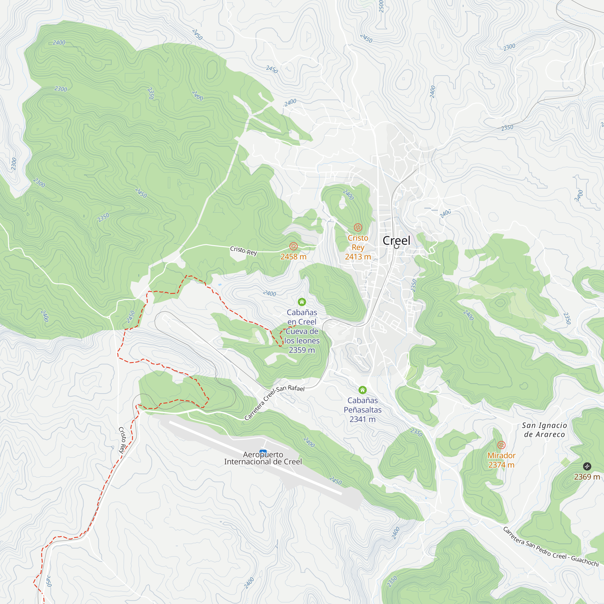 Cabañas en Creel Cueva de los leones map
