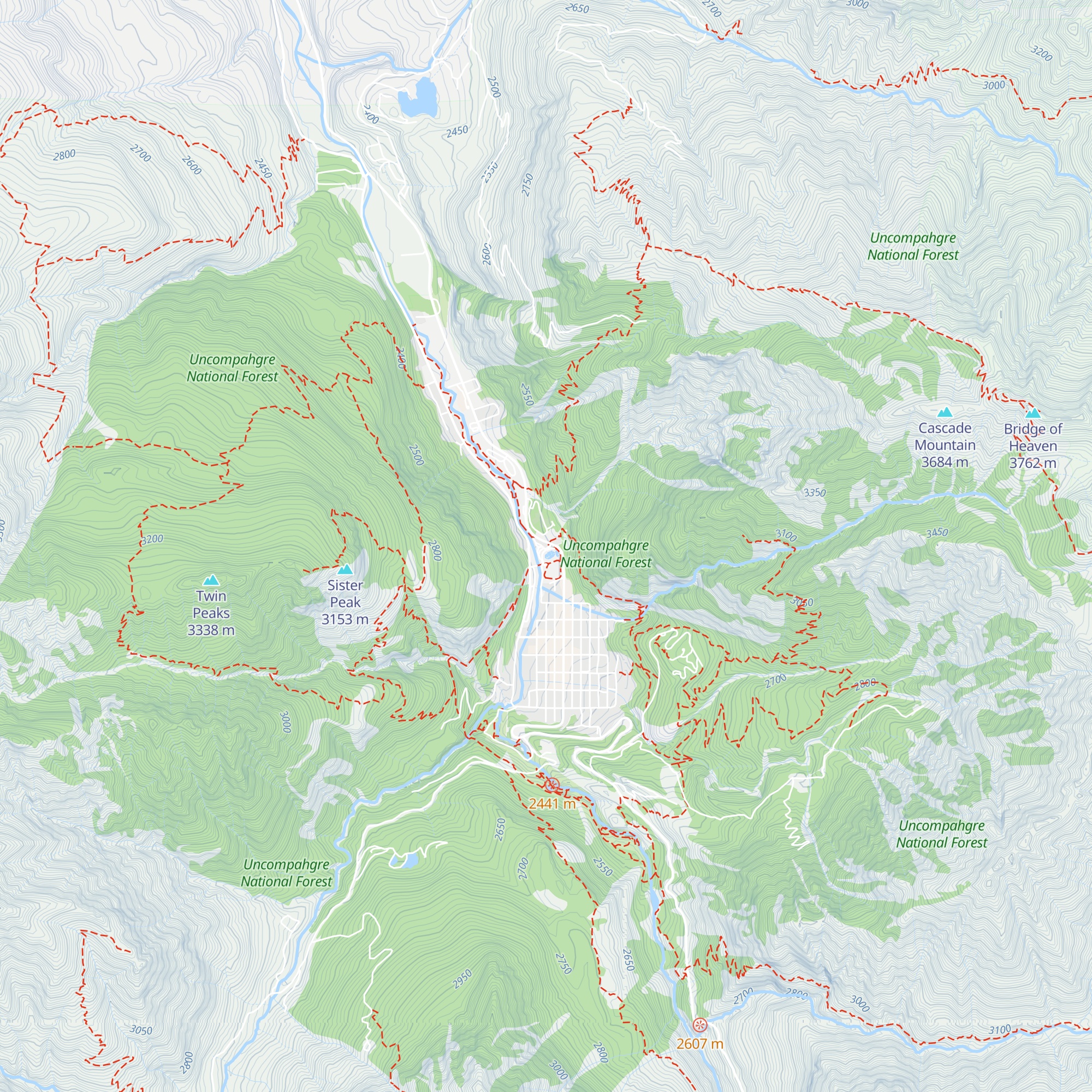 Ouray Visitors Center map
