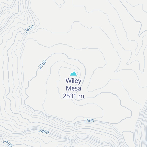Map of Wiley Mesa