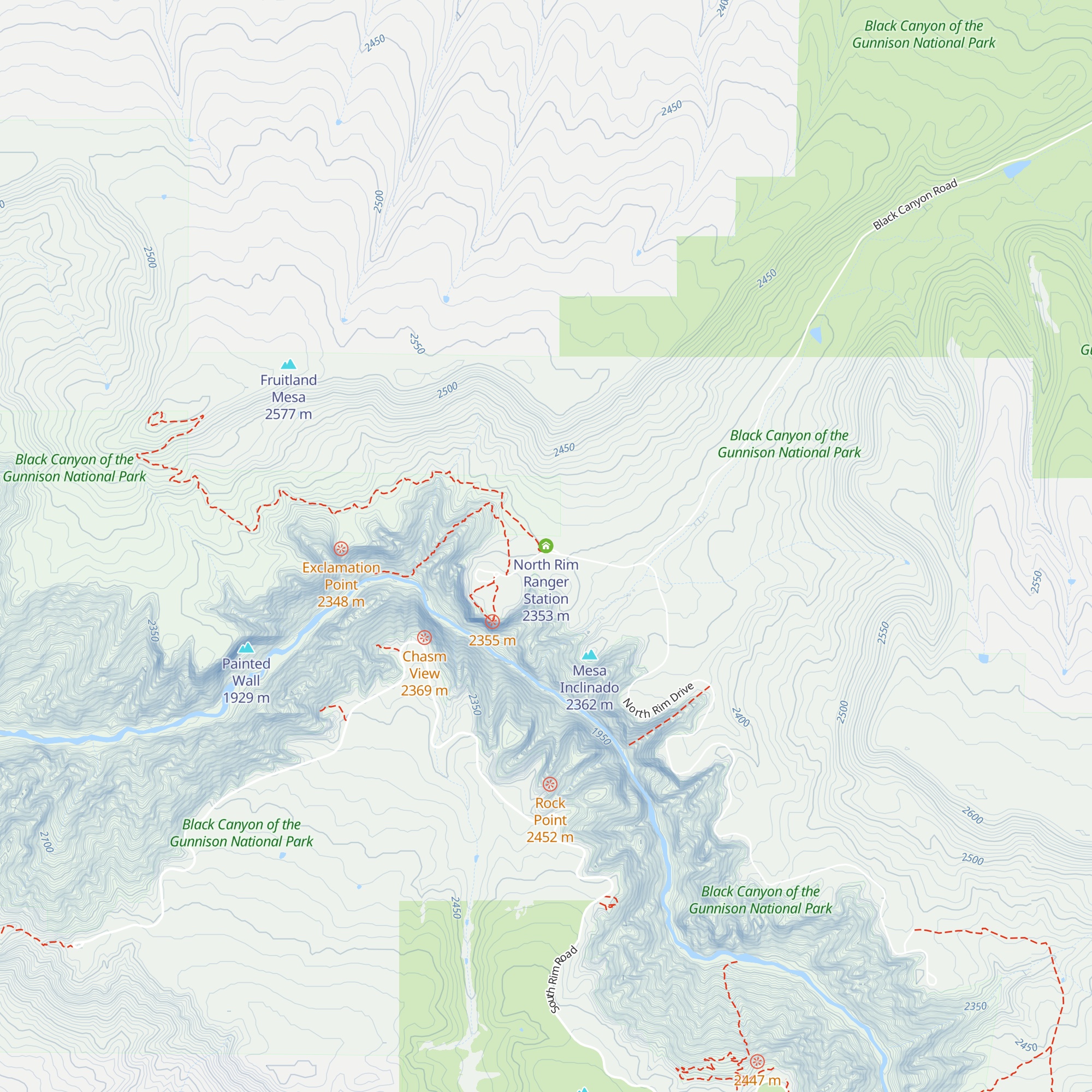 North Rim Ranger Station map