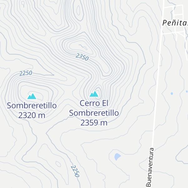 Map of Cerro El Sombreretillo