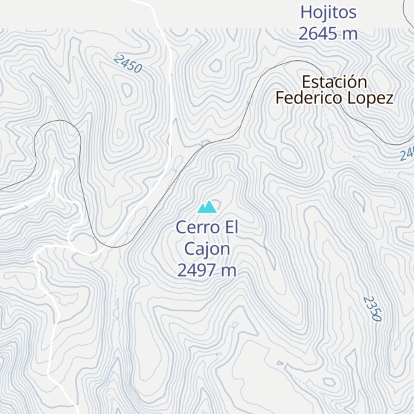 Map of Cerro El Cajon