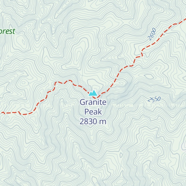 Map of Granite Peak