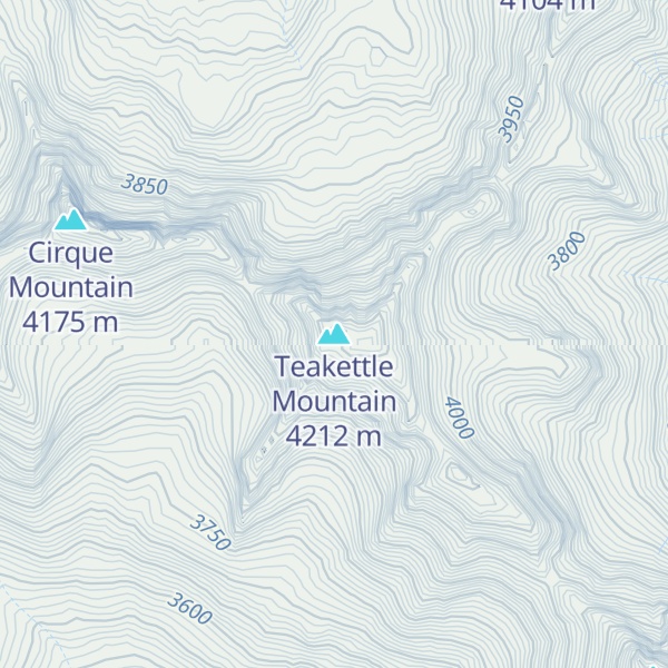 Map of Teakettle Mountain